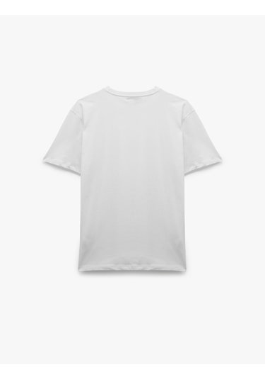 Koton Pamuklu Kısa Kollu Bisiklet Yaka Erkek Basic Tişört Beyaz 6wam10062hk Beyaz