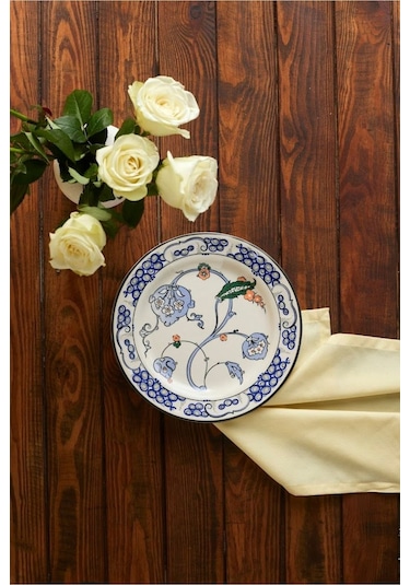 Karaca x Ömür Akkor İznik Hatai Servis Tabağı 26 cm