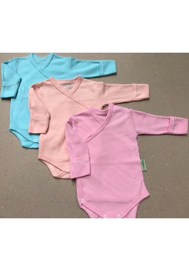 Özdemirlitekstil Bebelino Çıtçıtlı Badi Kruvaze (3'Lü Paket) (456567048) Çok Renkli