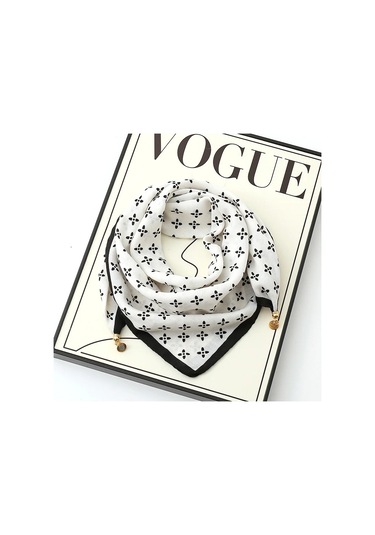 Prosperlink Lüks Manyetik Toka Çizgili İpek Eşarp - Kadın Bahar/sonbahar Moda Boyun Sarar Aksesuarone Sizekadın Gökyüzü Mavi