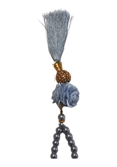 Uretti - Gül 4612 - El Yapımı Püsküllü İnci Tesbih 99'lu - Açık Mavi Açık Mavi