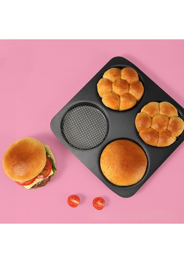 Yuntech01 4 İnç Altın Kaplama Hamurger Kek Kalıbı, Pişirme Aleti, Anti-yapışkan, Çok Amaçlı, Hamburger-pasta Poğaça İçin, Profesyonel Mutfak Gereci