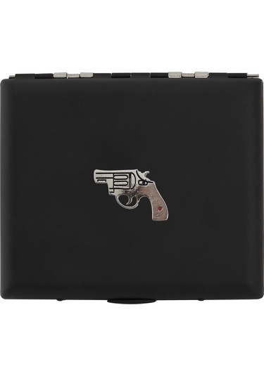 Zekupp Siyah Silah Temalı Metal Sigara Tabakası