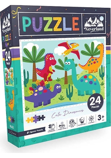 Neverland Cute Dinosaurs Sevimli Dinozorlar 24 Parça Puzzle Nl405