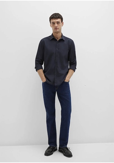 Mavi Uzun Kol Lacivert Erkek Gömlek M0211673-70489 Lacivert