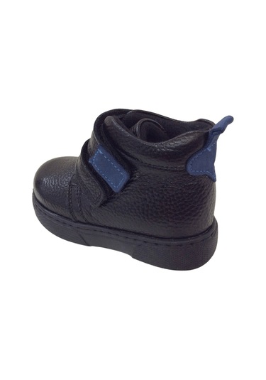 Ortopedikal 1001 Ridente Siyah Mavi Bebe Erkek Çocuk Bot % 100 Deri Cırtlı Siyah-mavi