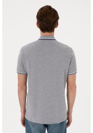 U.s. Polo Assn. Erkek Gri Melanj Tişört Basic 50306011-vr086 Gri Melanj