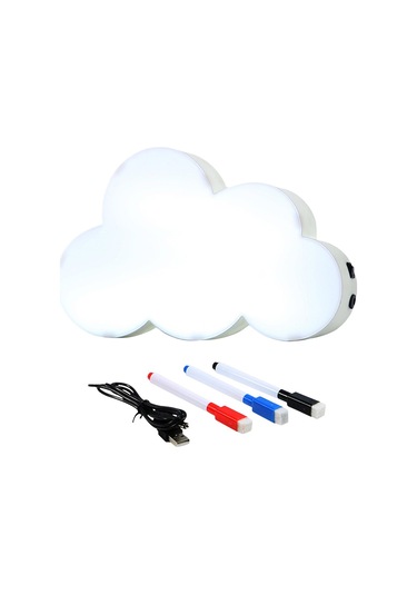 Homyl Yeniden Yazılabilir Gece Lambası Not Panoları Yılbaşı Beyaz