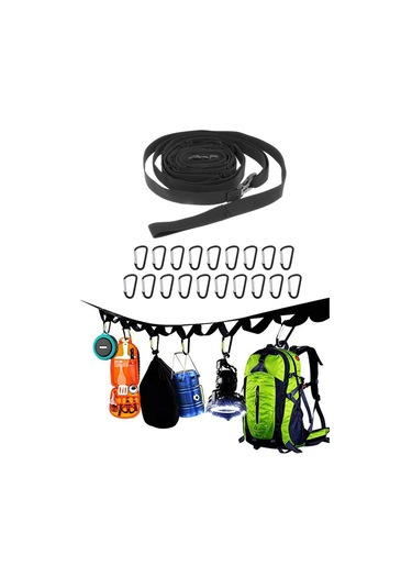 Homyl Çamaşır Askısı Için Açık Kamp İpi Halat Kancalı Kancalı Çok Renkli