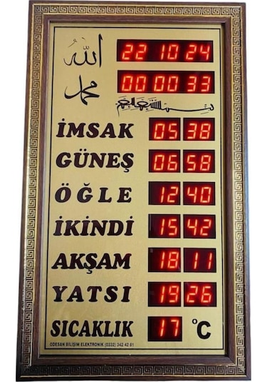 Dijital Vakit Matik İmsakiye Ev Tipi Ezan Okuyan Saat