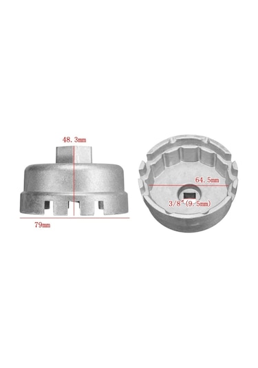 Sones 64.5mm Alüminyum Yağ Filtresi Anahtarı Kapağı Soket Sökücü Aracı Lexus Toyota Corolla Highlander Rav4 Camry Evrensel Konut Gümüş