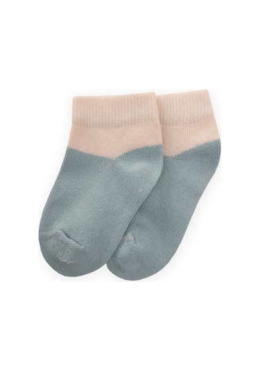 Cigit İki Renkli Bebe Patik Çorabı 0-4 Yaş Mint Yeşil Mint Yeşili