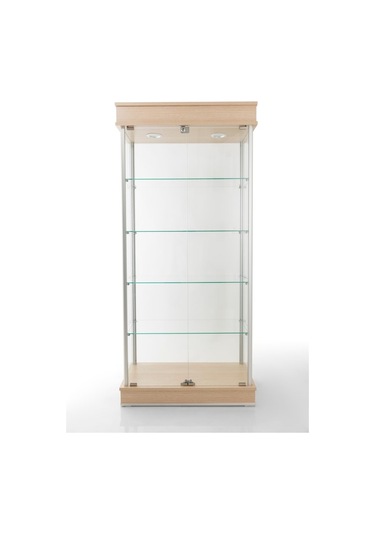 40x80xH175, Camlı Vitrin, Koleksiyon-Teşhir Vitrini, Acmv80Meşe