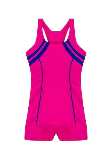 Endeep Kız Çocuk Şeritli Pembe Yüzücü Sporcu Mayo Pembe