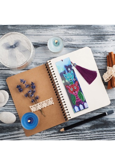 Symbee Sevimli Kedi Şekilli Deri Kitap Ayracı - 21x6cm Dıy Aksesuar