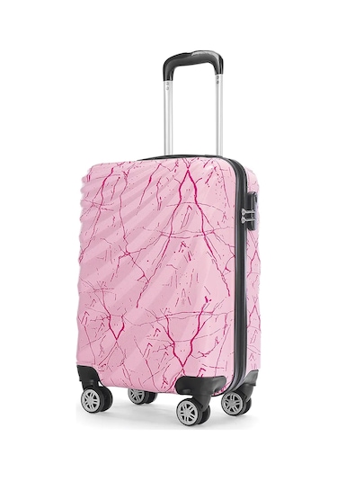 Wexta Wx-300 Baskılı Şeker Pembe Kabin Boy Valiz Pembe