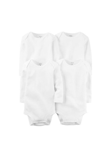 Carter's Uzun Kollu 4'lü Bebek Body 1L930610 Beyaz