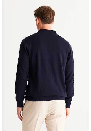 Altinyildiz Classics Erkek Lacivert Tüylenme Yapmayan Anti Pilling Kumaş Standart Fit Polo Yaka Triko 4A4923100003LACXL Lacivert