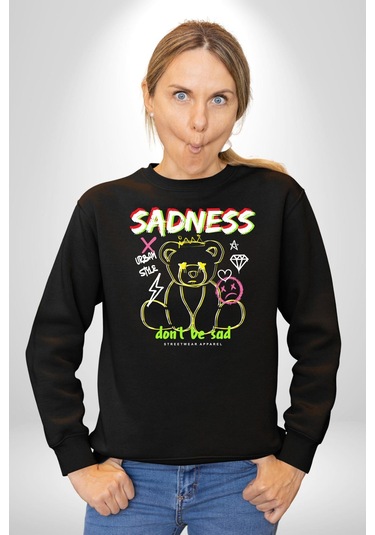 Üzüntü Üzülme Unisex Siyah Sweatshirt Siyah
