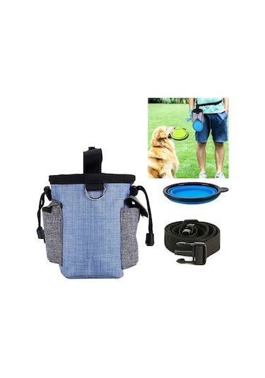 Köpek Eğitim Çantası Gezisi Yiyecek Aperatifleri Çöp Torbası Köpek Gezisi Eğitimi Bel Çantası Pet Eğitim Çantası, Özellikler: Bel Çantası + Katlanır Kase