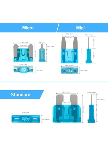 Araç Sigorta Seti 300 Parça 3 Boy Micro/mini/standart Boy Düzenleyici Kutusunda 2 - 3 - 5 - 7.5 - 10 -15 - 20 - 25 - 30 - 35