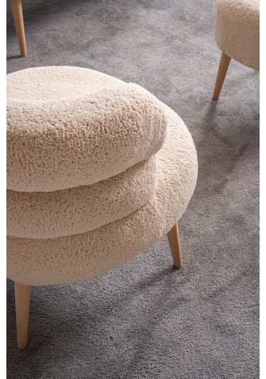 Barel Özel Tasarım Çay Seti Koltuk Takımı,berjer Ve Puf Ofis Balkon Cafe Bahçe Salon Mobilyası 4 Lü Takım Vizon Vizon