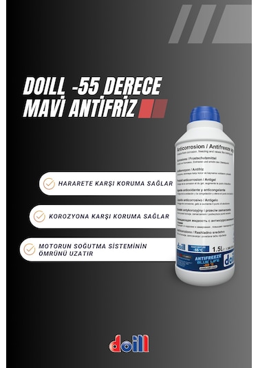 Doill -55 / -56 Derece Hazır Karışım 1.5 Litre Mavi Antifriz - G11