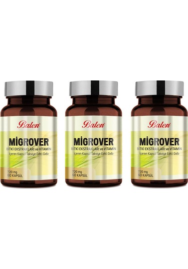 Balen Migrover Bitki Ekstraktları-Vitamin 60 Kapsül 3 Adet