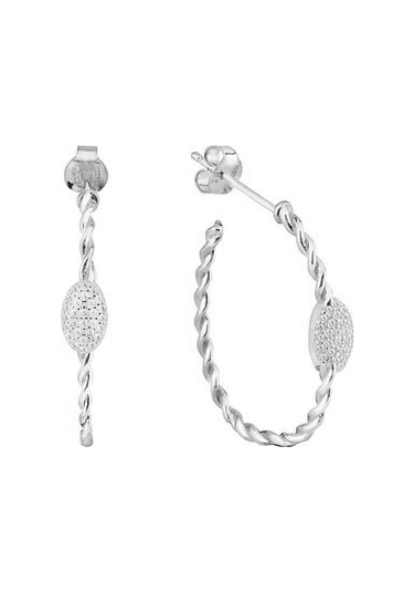 Zirkon Taşlı Pırlanta Montür Gümüş Rengi Kaplama Oval Desenli Gü