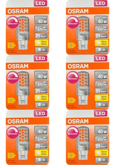 Osram 4w 40w 2700k Sarı Işık G9 Duylu Dim Edilebilir Led Kapsül Ampul 6 Adet