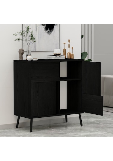 Darien Ç001 Çok Amaçlı Dolap Ahşap Siyah