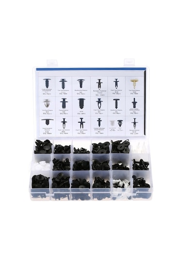 Ulzyvf 470 Adet Otomobil Klips Seti - 19 Boyut Plastik Bağlantı Elemanı + Çıkarma Aleti