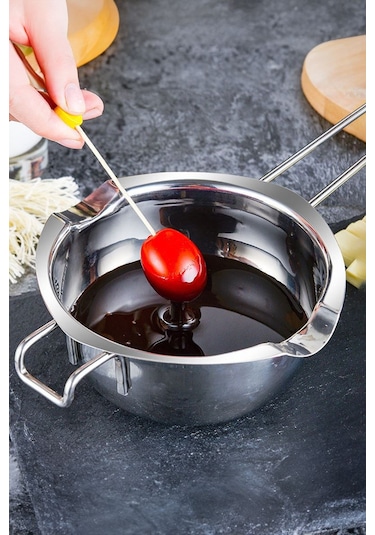 304 Çelik 400 Ml Kulplu Benmari Çikolata Eritme Çırpma Kabı Cin86