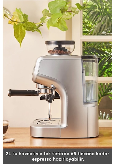 Karaca Coffee Art 2 L Barista Öğütücü + Süt Köpürtücü+ 15 Bar Basınçlı Espresso Kahve Makinesi