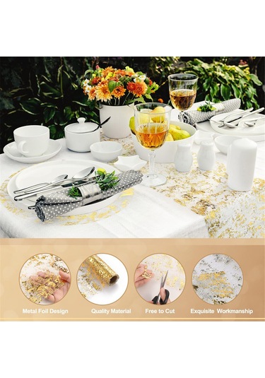 Xiaaokeji Tek Kullanımlık Yuvarlak Gül Altın Amerikan Servisi İnce Örgü Mat Altın