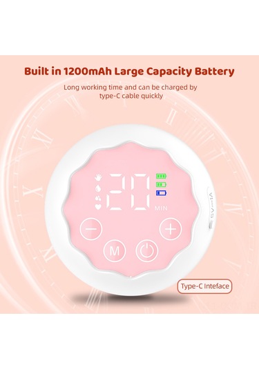 Qingmipy Taşınabilir 4 Modlu 12 Kademeli Şarj Edilebilir Göğüs Pompası - 180ml Kapasiteli, Pembe Beyaz