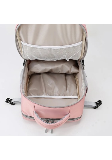 Pink Rahat Seyahat Sırt Çantası Kadın Büyük Kapasiteli Su Pembe