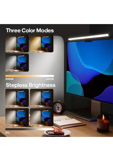 Dashanshop Amıll Modern Led Masa Lambası 3000 4000 6500k Aydınlatma Oyun Ofis Için Ayarlanabilir Usb 3000/4000/6500k