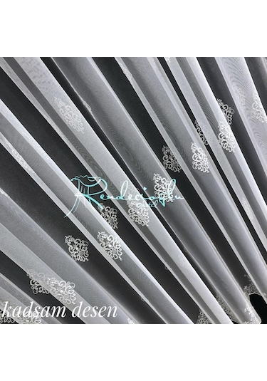 Tül Perde Kırışmaz Grek Zemin Serpme Işleme 2 Farklı Desen Çok Renkli