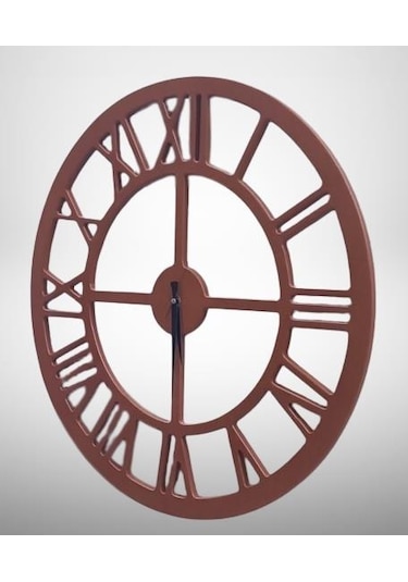 Duvar Saat Ahşap Mdf 60 Cm Model Çapında Doğal Renk Kutuda Sevk El Yapım Doğal Ahşap