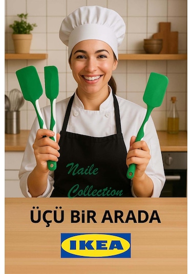 Ikea Spatula 3 Lü Set Yeşil Yeşil