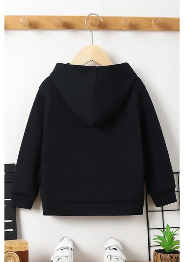 Los Angles Baskılı Erkek - Kız Çocuk Rahat Kalıp Sweatshirt Siyah