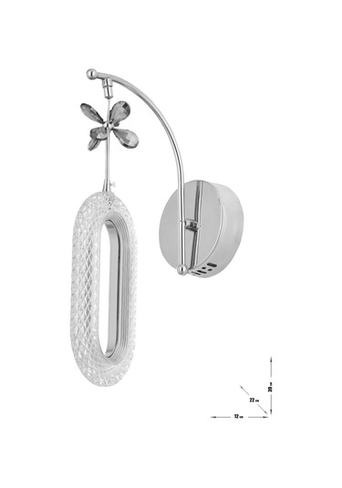 Sessi Power Ledli Modern Lüks Duvar Aplik, 3 Renk: Sarı-beyaz-gün Işığı - Krom Krom