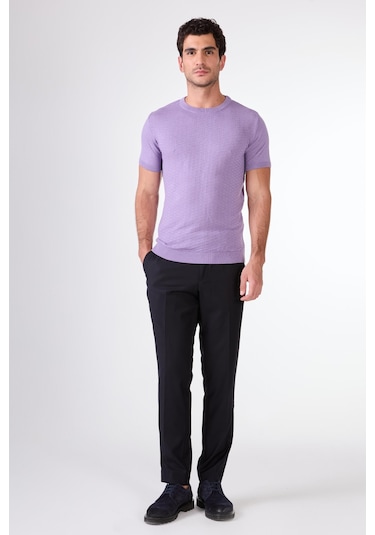Dufy O Yaka Triko Tshirt Mor