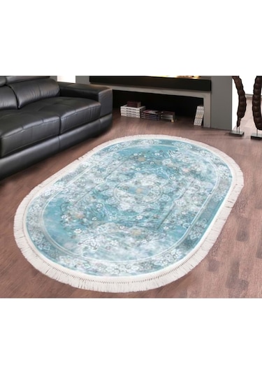 Brillant Latex Oval Kaymaz Taban Halı-Best Hle11308.801-(150X230)