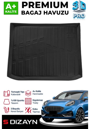 S-dizayn Ford Puma 3d Pro Bagaj Havuzu 2019 Üzeri A+ Kalite
