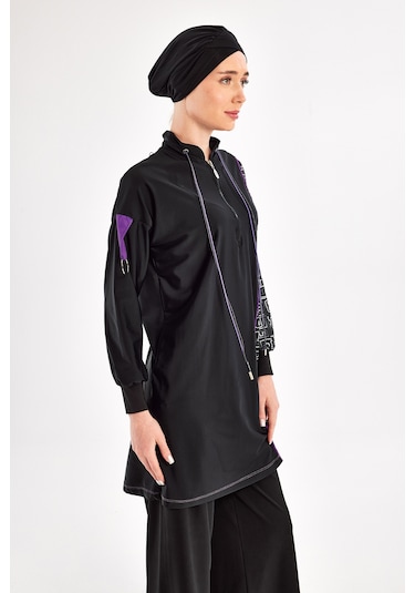 Likralı Bol Paça Tam Kapalı Tesettür Mayo 4539 Siyah Siyah