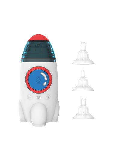 Vkemall Bebek Elektrikli Burun Emici 3 Seviye Emme Gücü, Düşük Gürültü, Işık Ve Müzik, Dahili Li-pil, 3 Silikon Uç, Saklama Kutusu, Beyaz