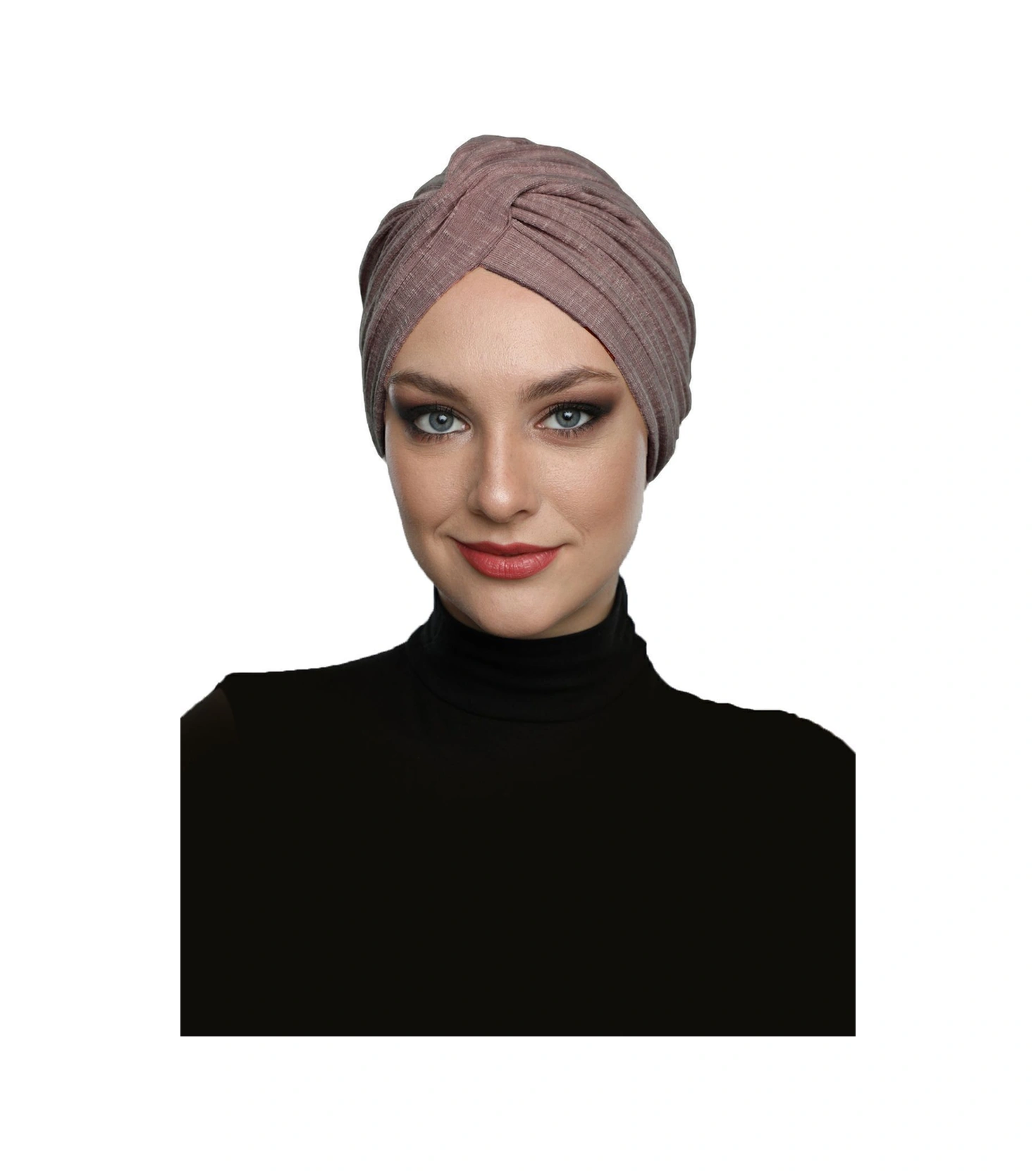 Çapraz Penye Astarlı Hibiskus Rengi Hazır Türban Tesettür Havuz Bonesi Hibiskus