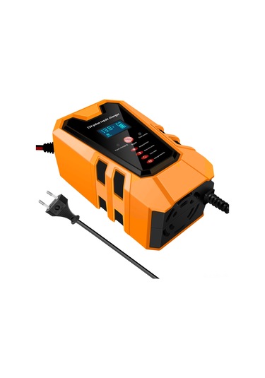Yaozixa 12v 6a Akıllı Tamirli Akü Şarj Cihazı - Otomobil Motosiklet Aküleri İçin Turuncu, Avrupa Şarj